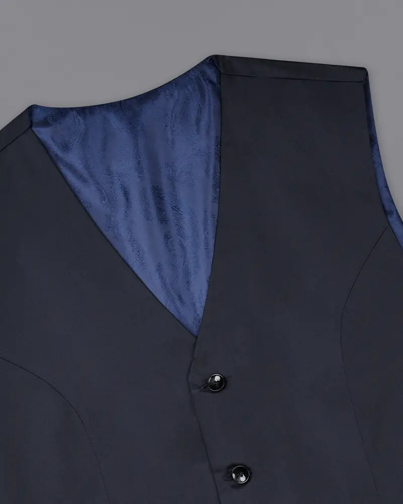 Thunder Blue Premium Cotton Designer Waistcoat 4