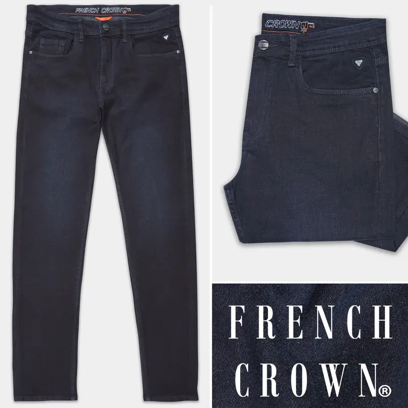 Thunder Blue Rinse Wash Stretchable Denim 1