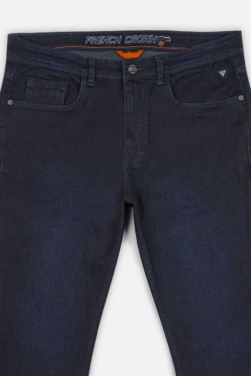 Thunder Blue Rinse Wash Stretchable Denim 4