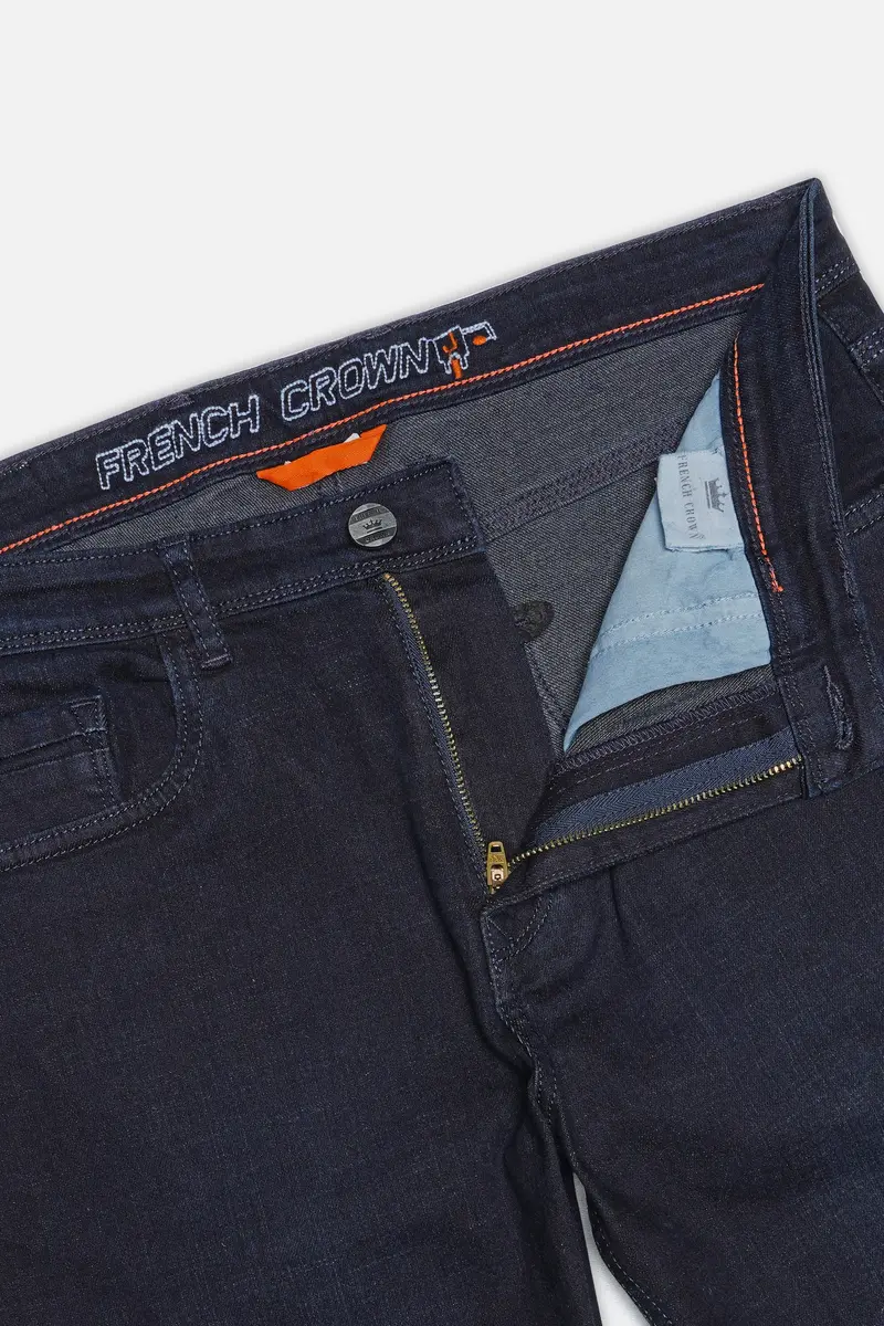 Thunder Blue Rinse Wash Stretchable Denim 5