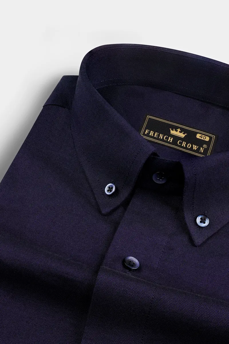 Thunder Blue Solid Royal Oxford Shirt 1