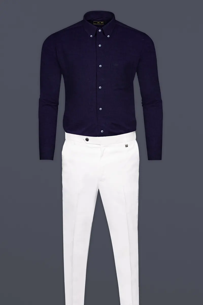 Thunder Blue Solid Royal Oxford Shirt 6