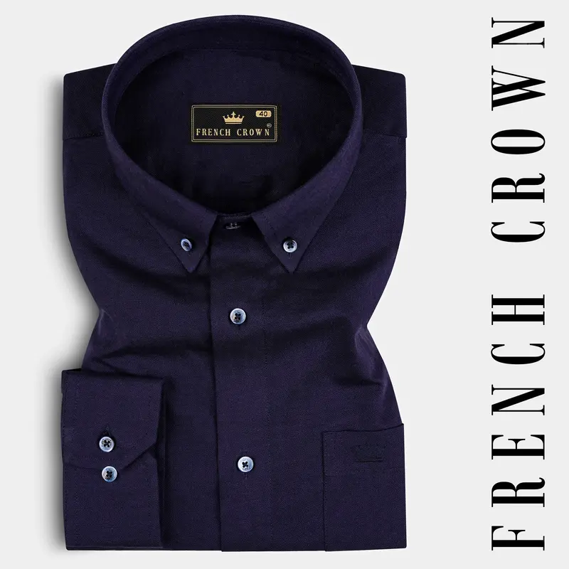 Thunder Blue Solid Royal Oxford Shirt 7