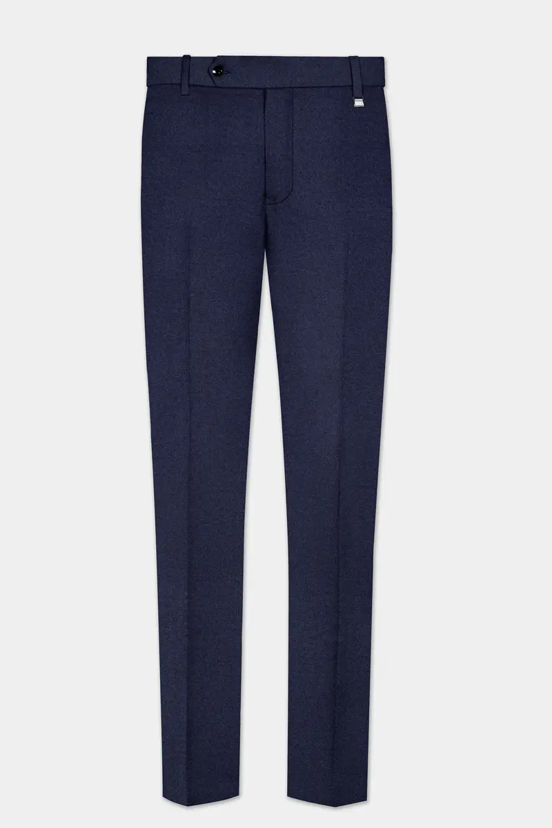 Thunder Blue Solid Wool Blend Double Breasted Suit 13