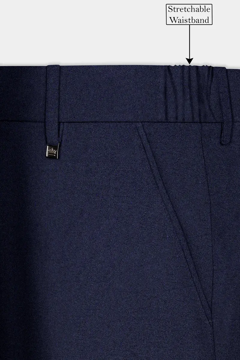 Thunder Blue Solid Wool Blend Double Breasted Suit 15