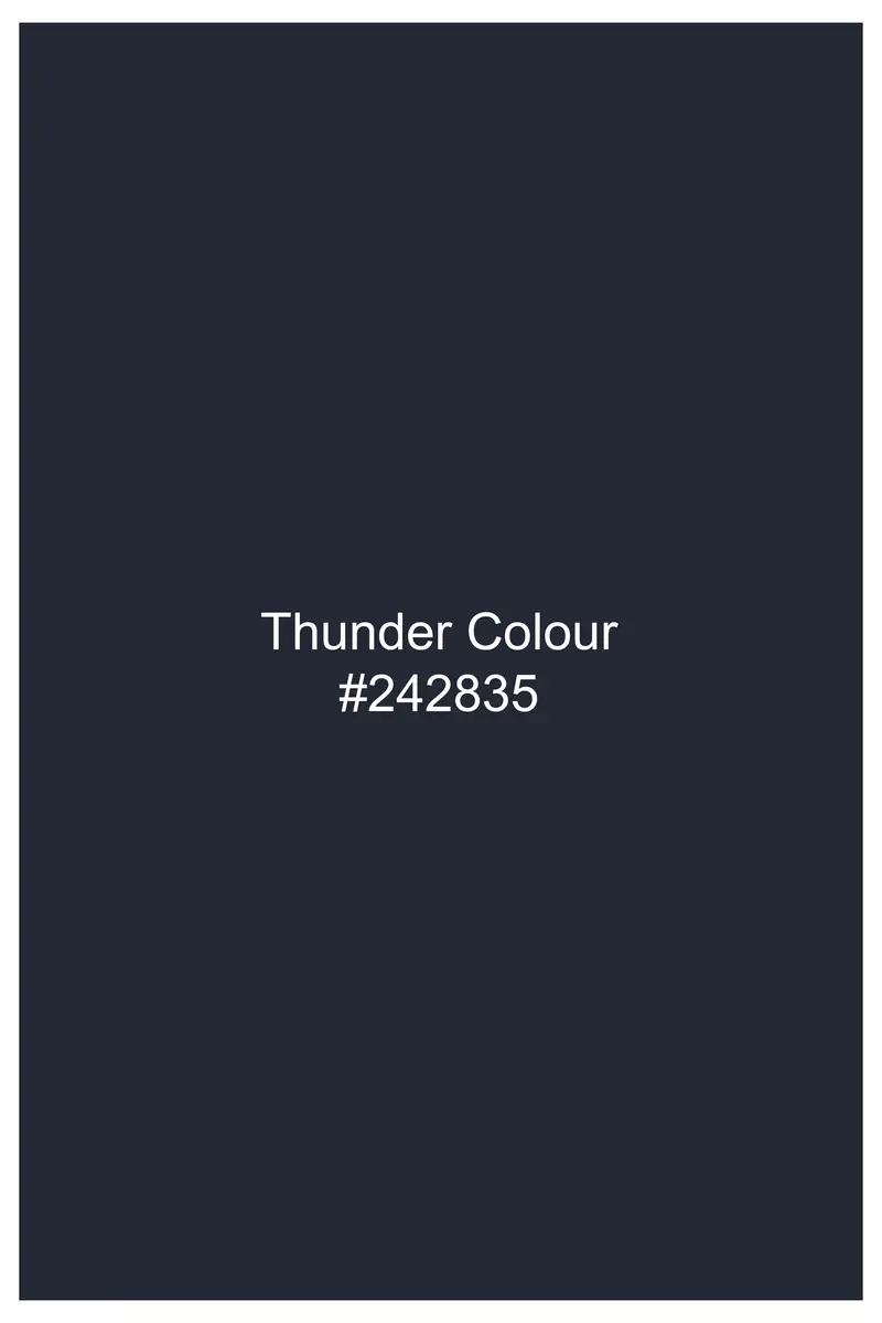 Thunder Blue Solid Wool Blend Stretchable Waistband Pant 8
