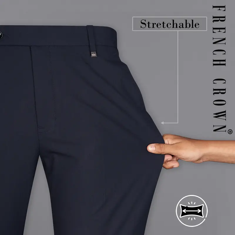 Thunder Blue Textured Pant 1