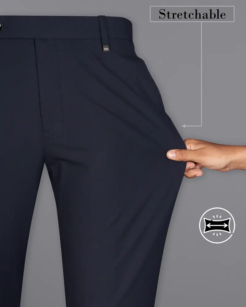 Thunder Blue Textured Pant 2