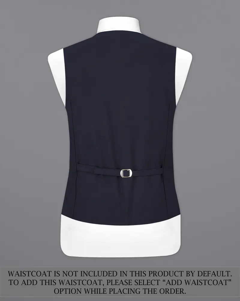 Thunder Blue With White Piping Work Single Breasted Stretchable Designer Traveler Suit 18