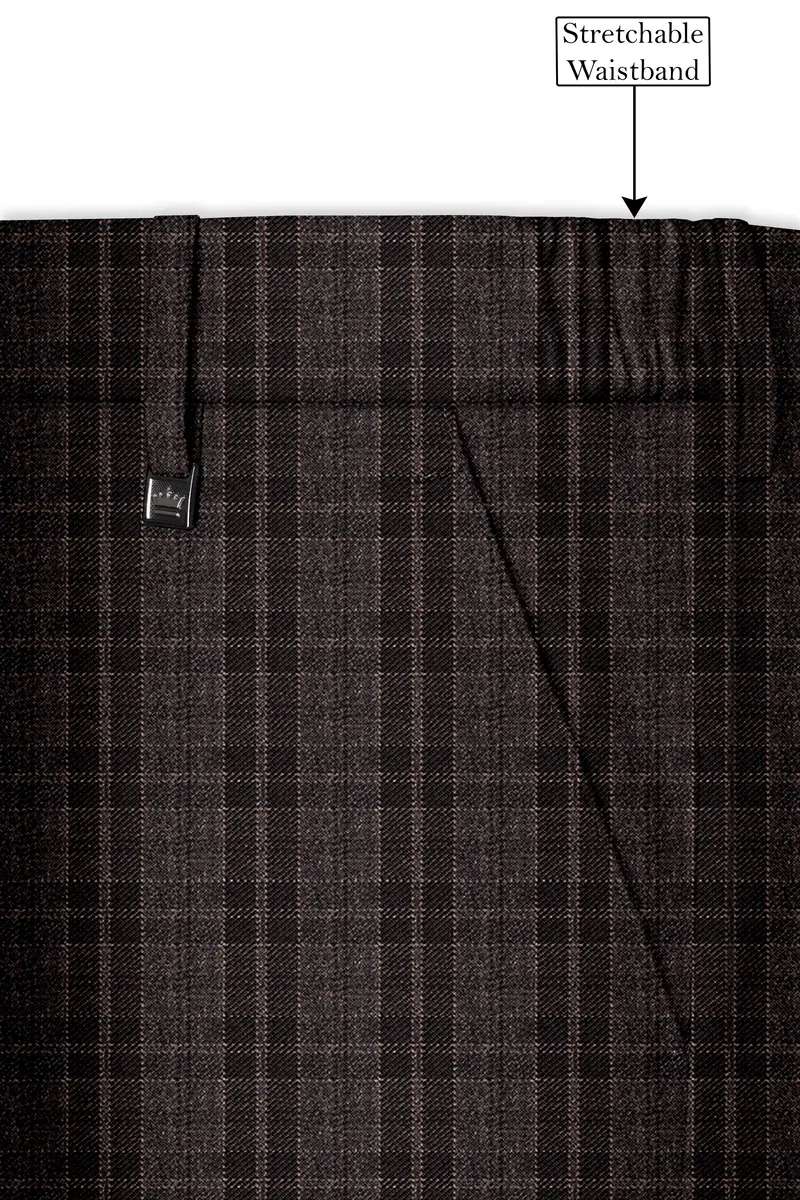 Thunder Brown Plaid Tweed Double Breasted Suit 15