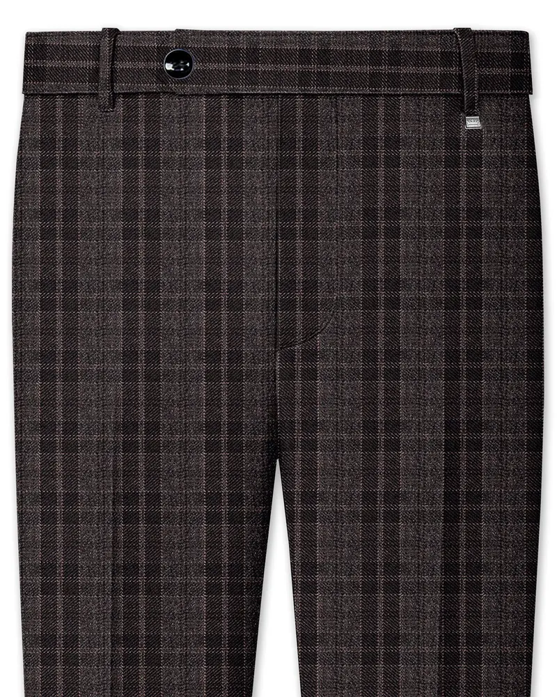 Thunder Brown Plaid Tweed Pant 1