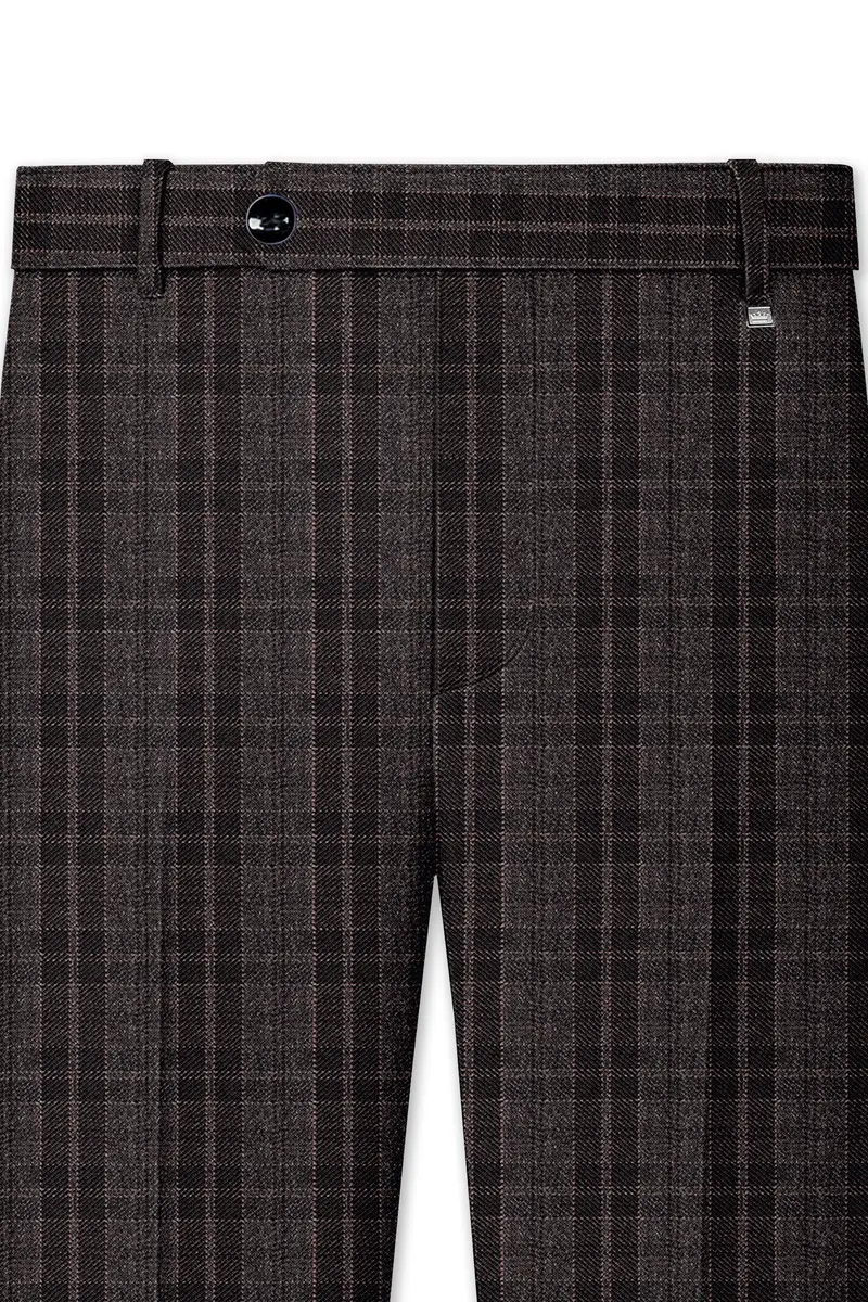 Thunder Brown Plaid Tweed Pant 4