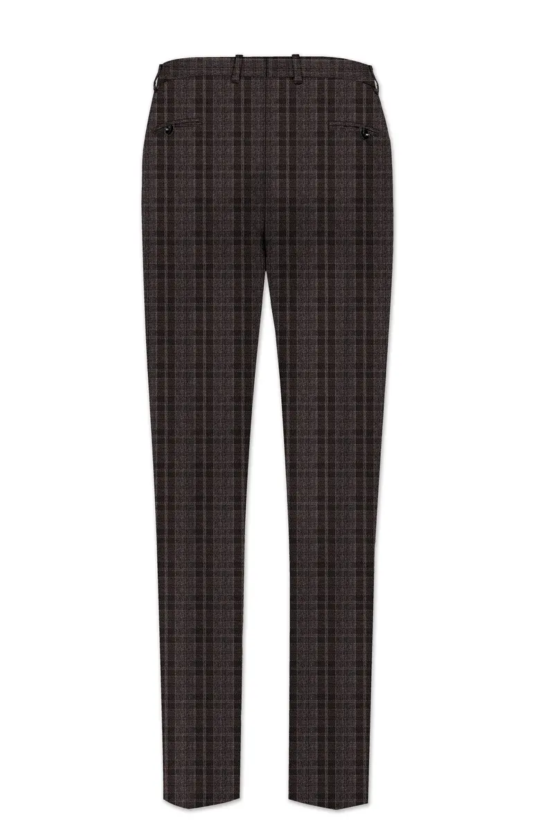 Thunder Brown Plaid Tweed Pant 5