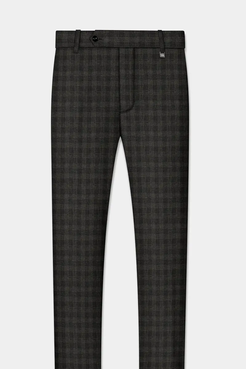 Thunder Brown Plaid Wool Blend Pant 2