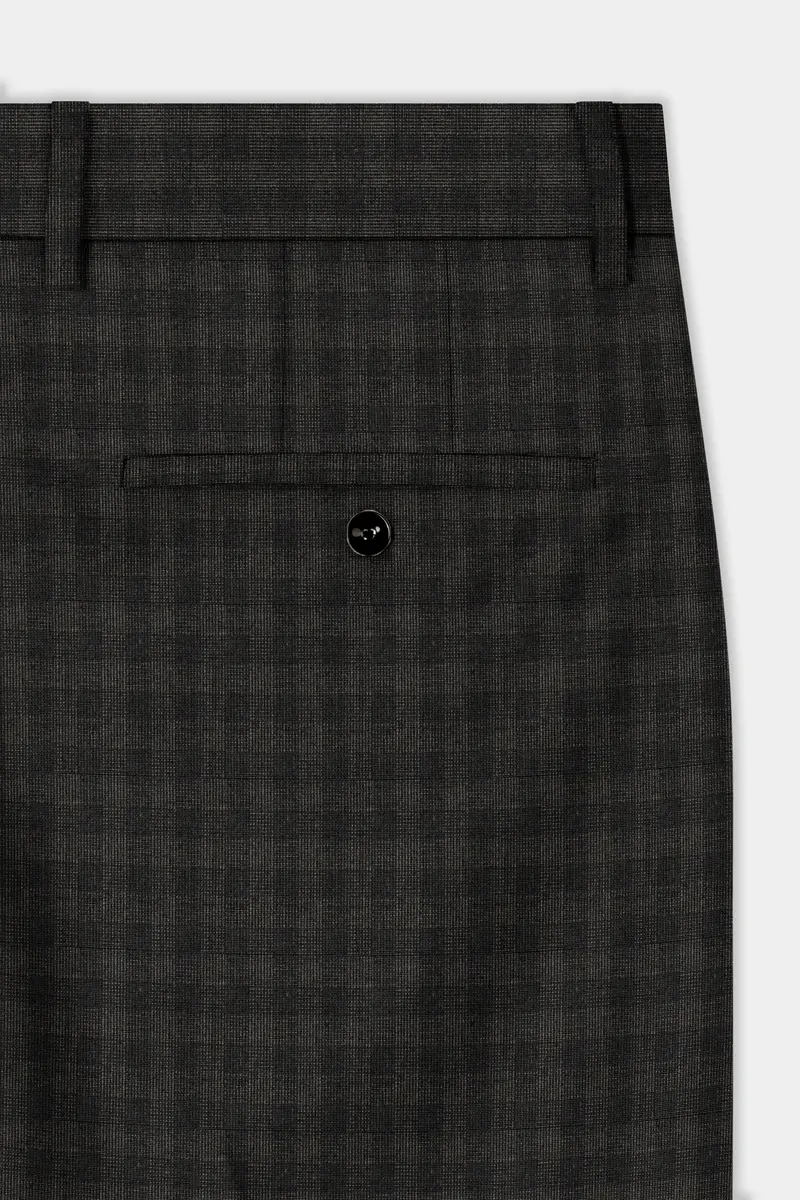 Thunder Brown Plaid Wool Blend Pant 4