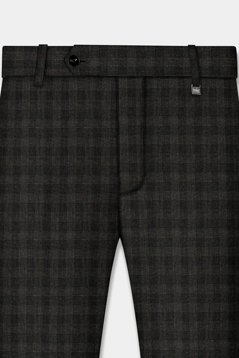 Thunder Brown Plaid Wool Blend Pant 5