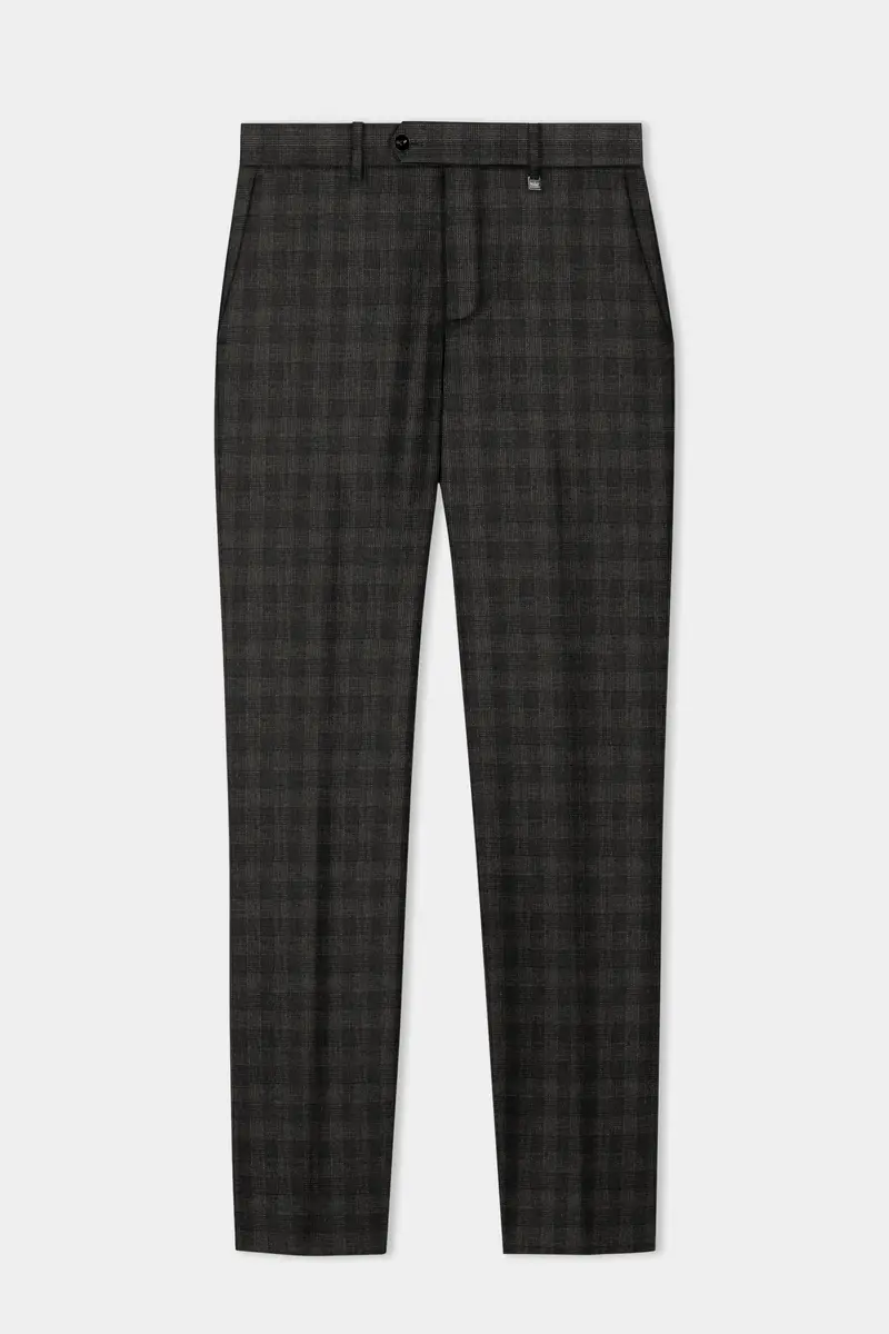 Thunder Brown Plaid Wool Blend Pant 6