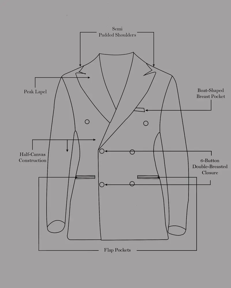 Thunder Brown Subtle Checkered Double Breasted Blazer 11
