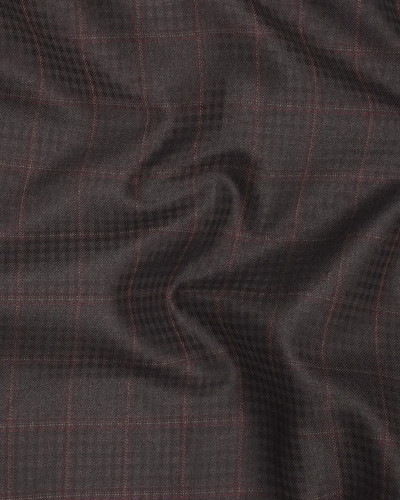 Thunder Brown Subtle Checkered Double Breasted Blazer 3