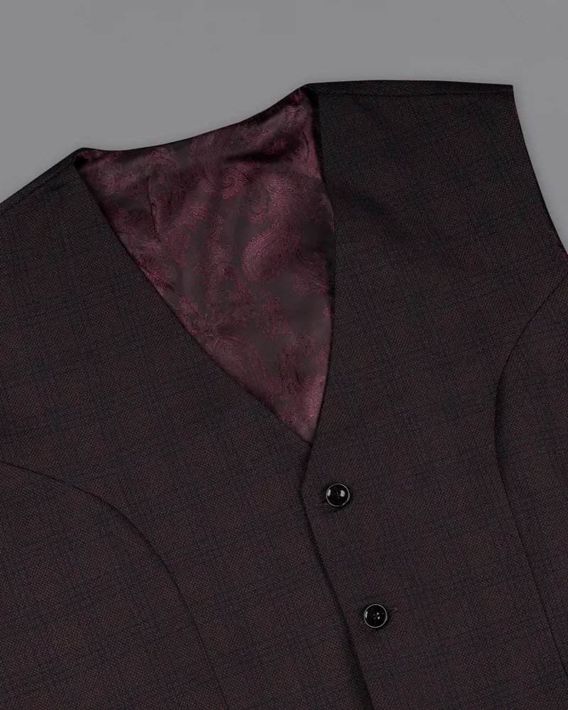 Thunder Brown Subtle Checkered Woolrich Waistcoat 4