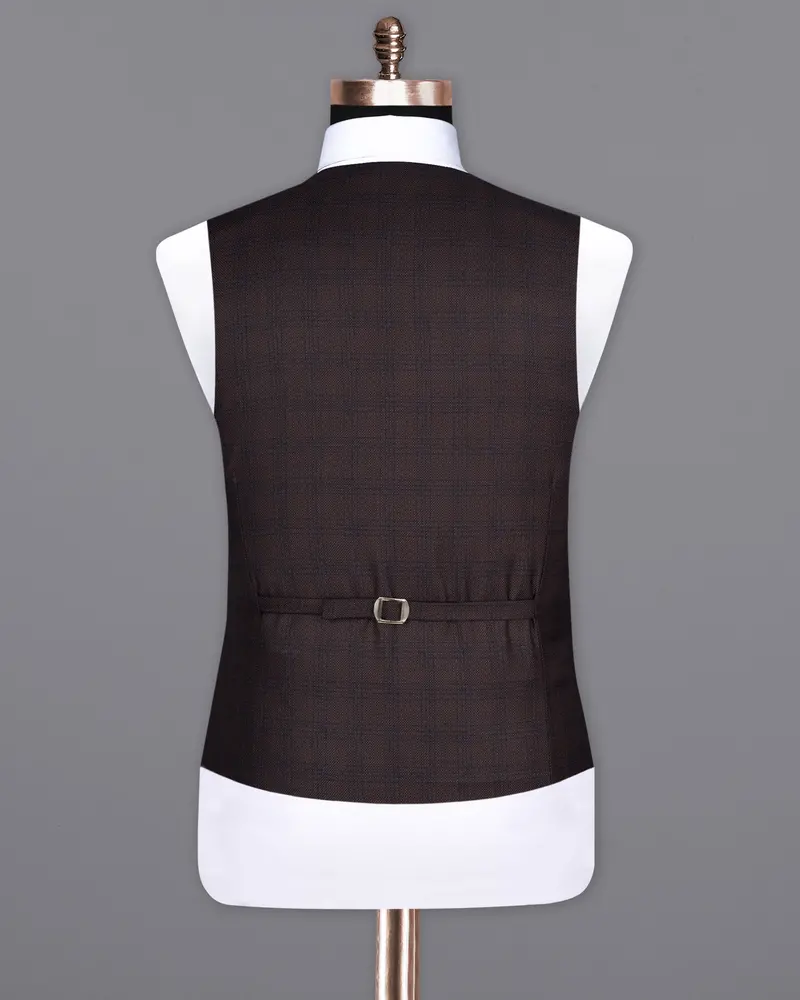 Thunder Brown Subtle Checkered Woolrich Waistcoat 6