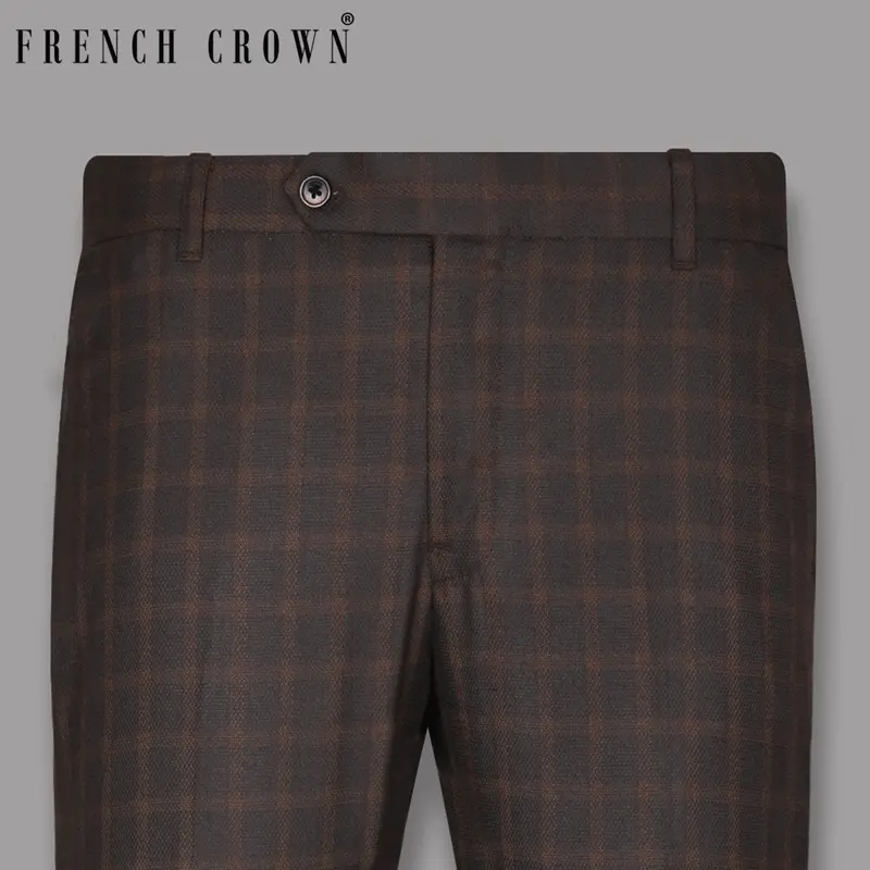 Thunder Brown Tonal Windowpane Pant 1