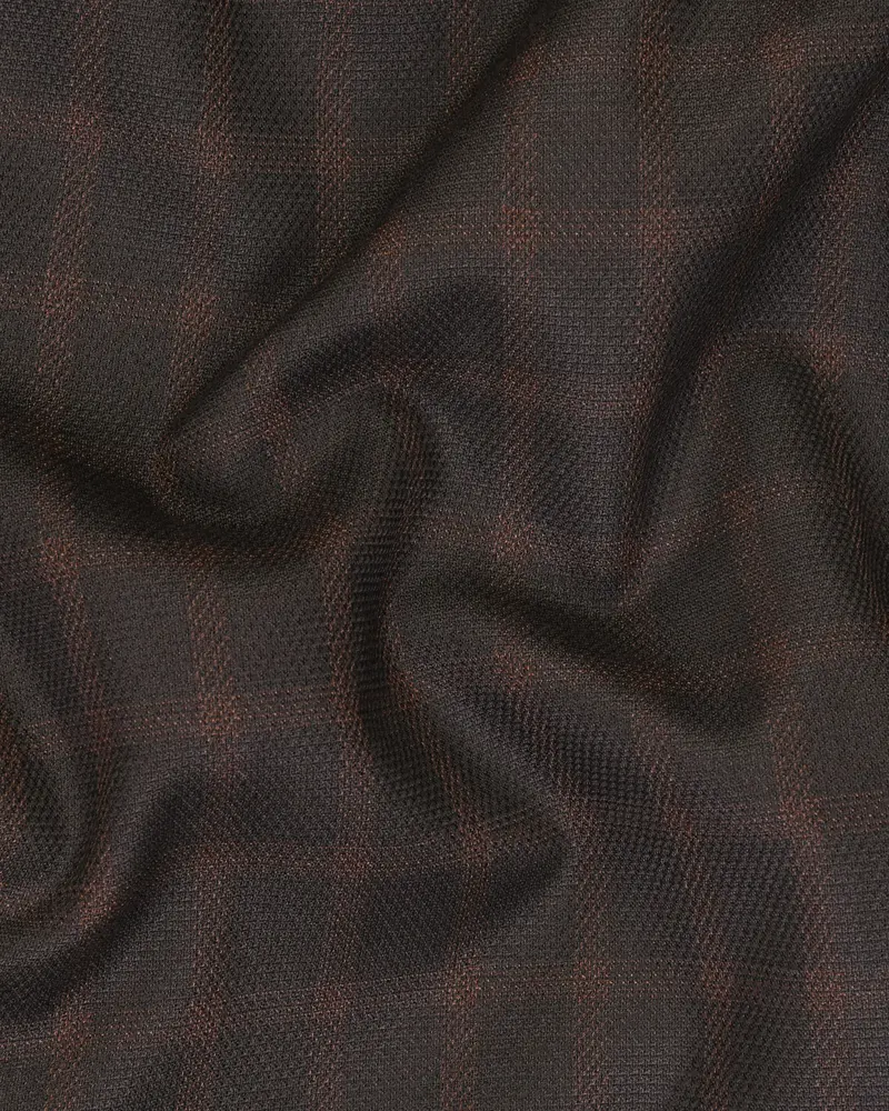 Thunder Brown Tonal Windowpane Waistcoat 3