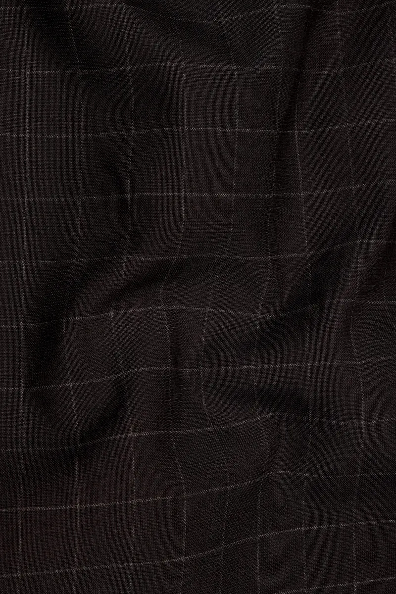 Thunder Brown Windowpane Double Breasted Blazer 3