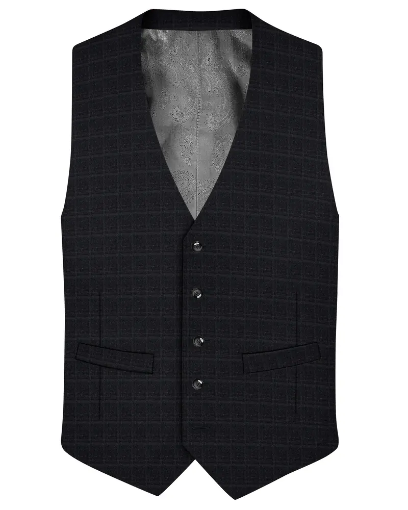 Thunder Gray Plaid Waistcoat 1