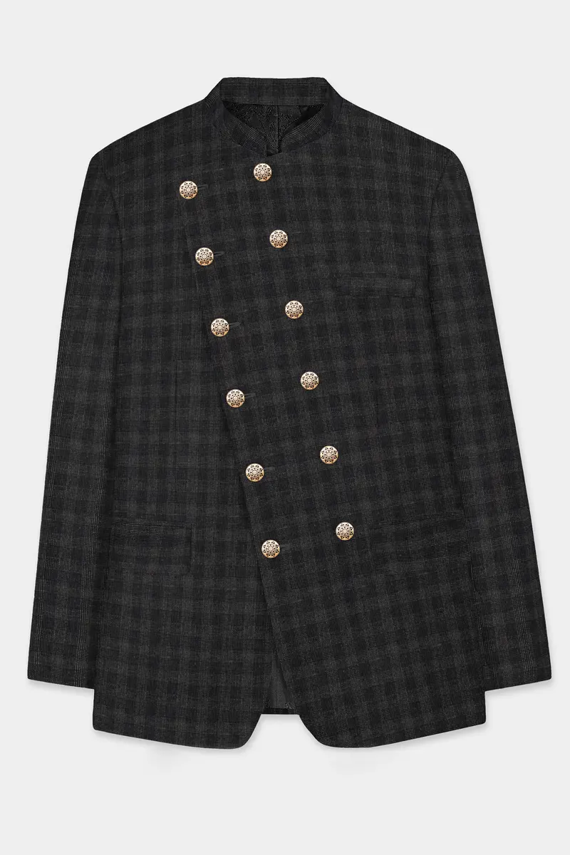 Thunder Gray Plaid Wool Rich Suit 6