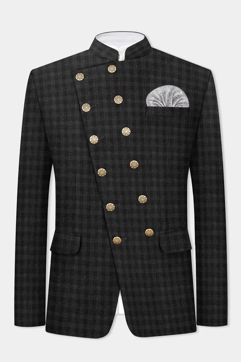 Thunder Gray Plaid Wool Rich Suit 8