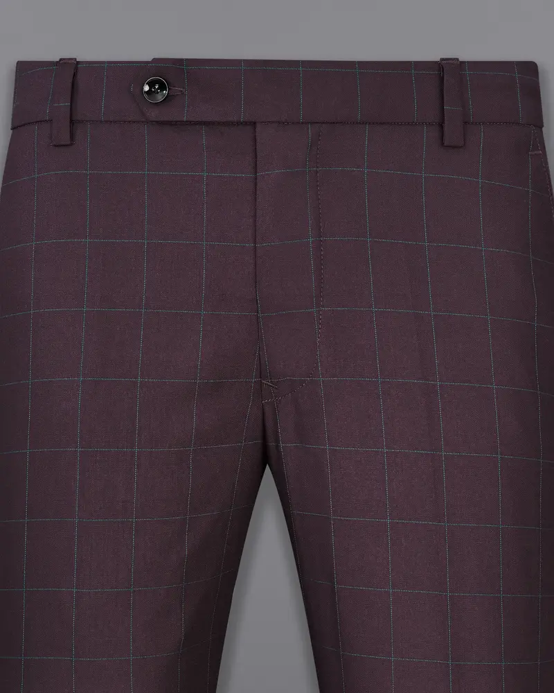 Thunder Maroon Plaid Pant 2