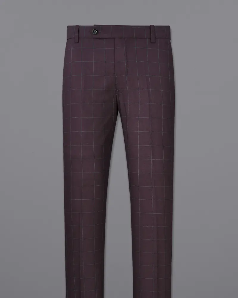 Thunder Maroon Plaid Pant 4