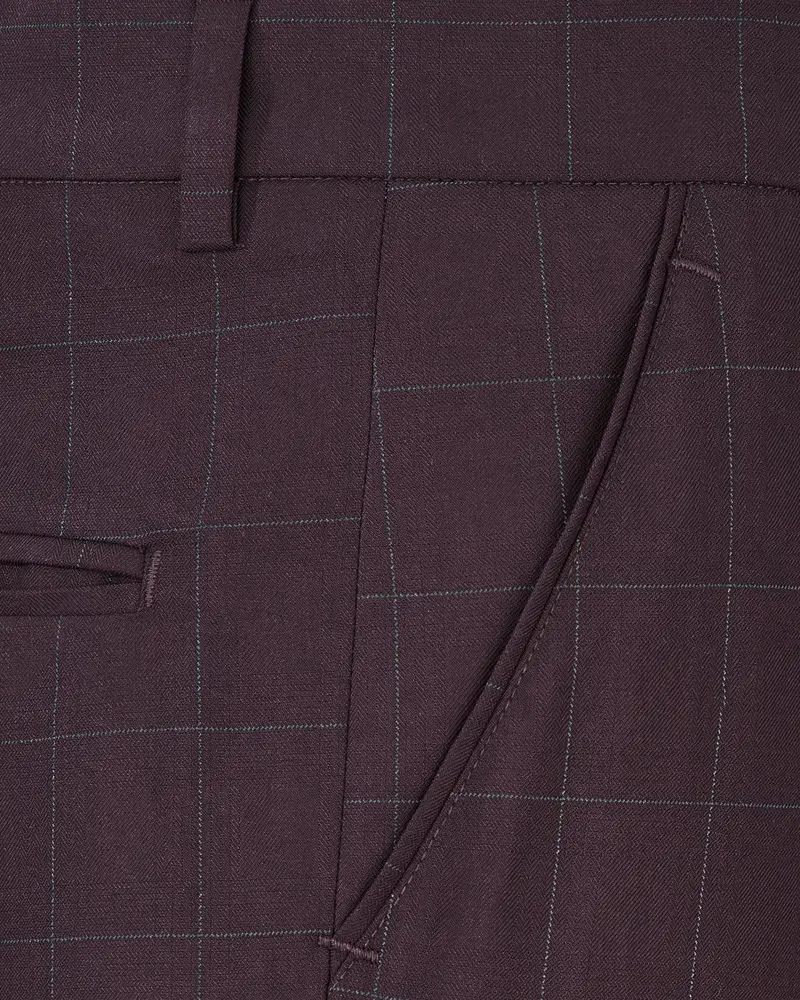 Thunder Maroon Plaid Pant 5