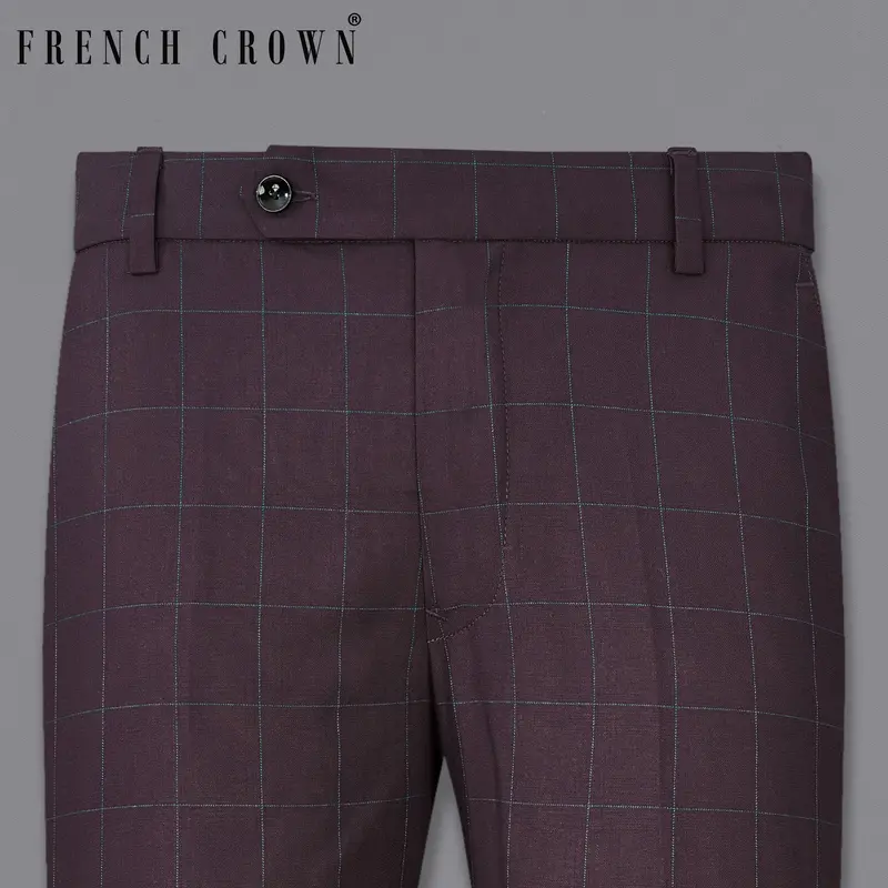 Thunder Maroon Plaid Pant 6