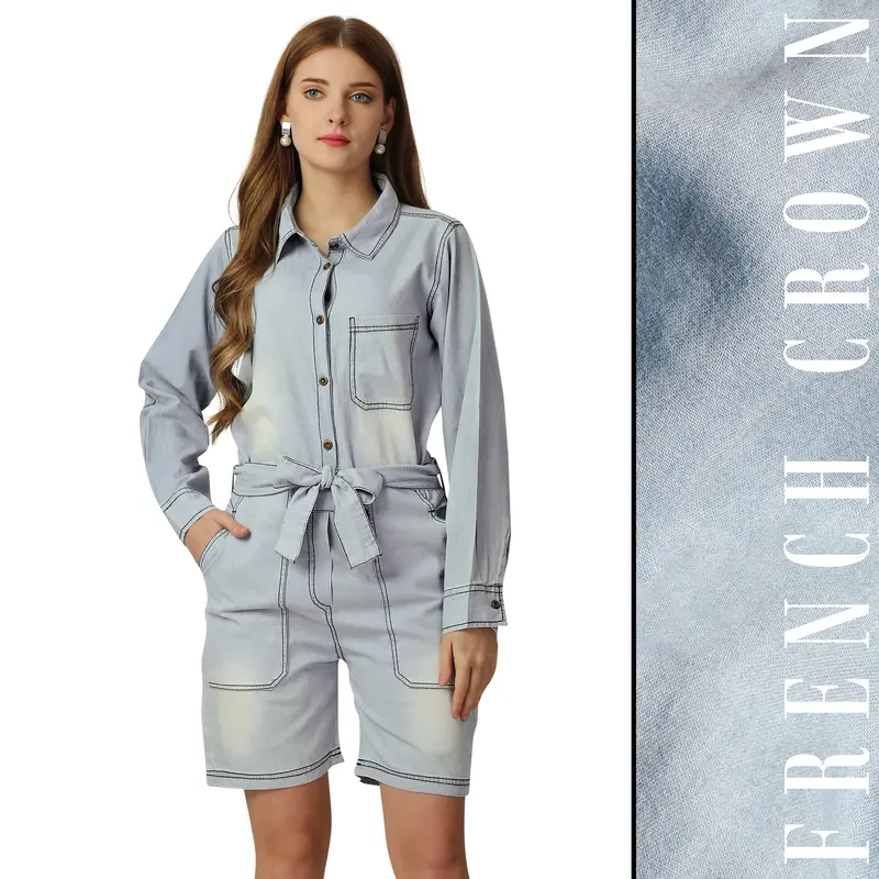 Tiara Blue Denim Jumpsuit 1
