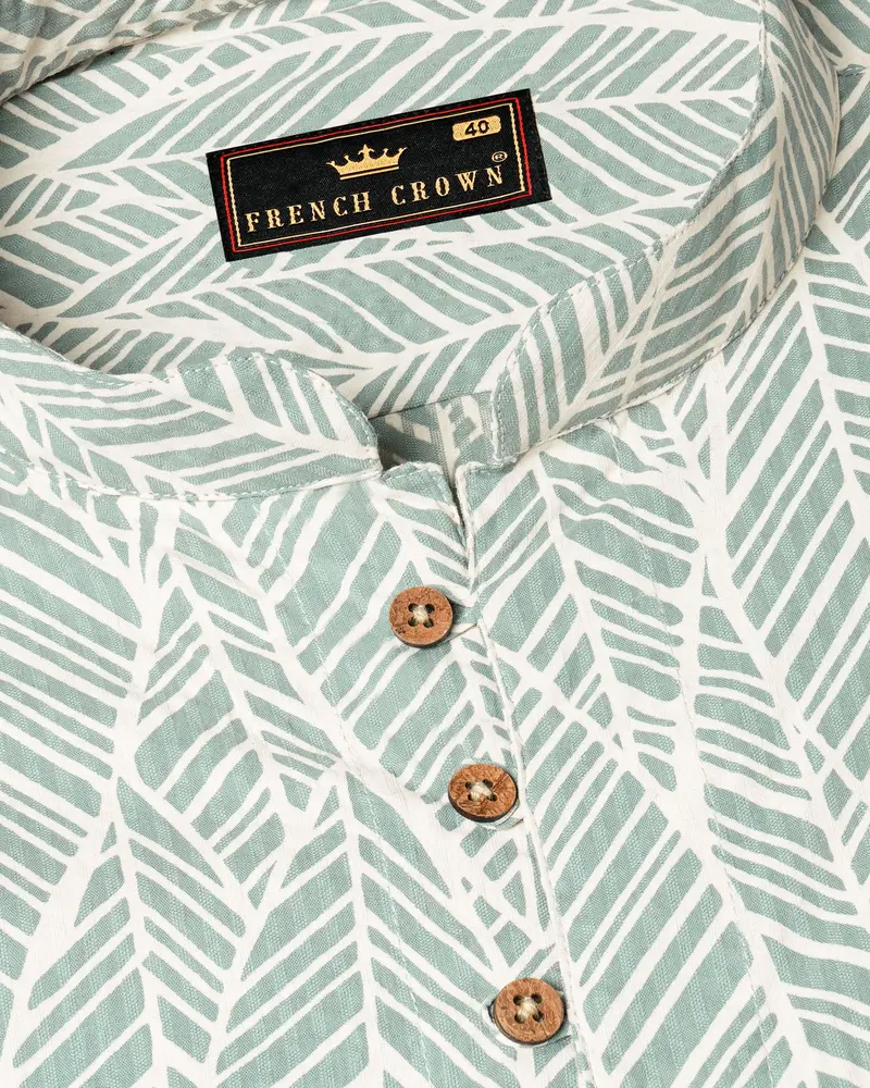 Tiara Gray Printed Seersucker Lightweight Premium Cotton Kurta Shirt 4