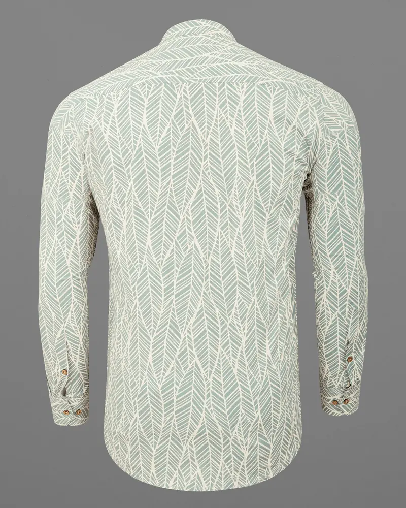Tiara Gray Printed Seersucker Lightweight Premium Cotton Kurta Shirt 7