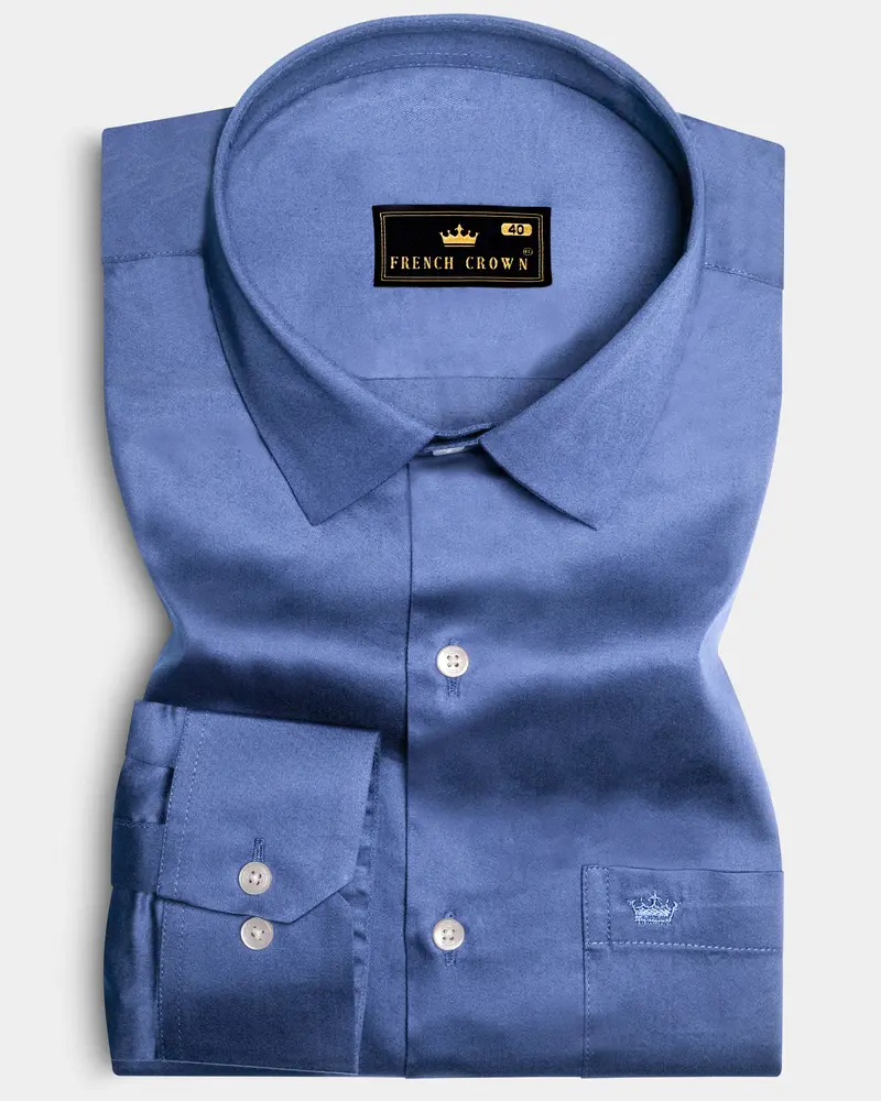 Tidepool-Glaucous Blue Subtle Sheen Super Soft Premium Cotton Dress Shirt 10
