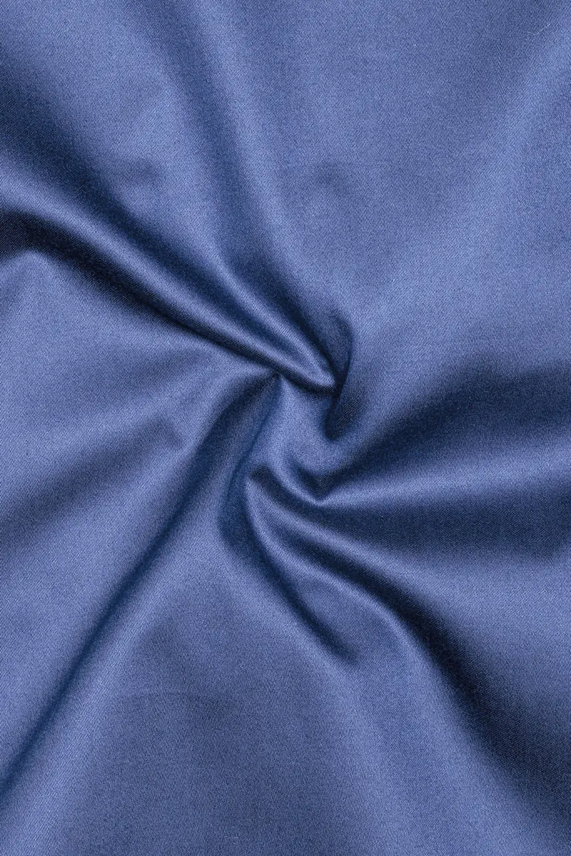 Tidepool-Glaucous Blue Subtle Sheen Super Soft Premium Cotton Semi Formal Mandarin Collar Shirt 3