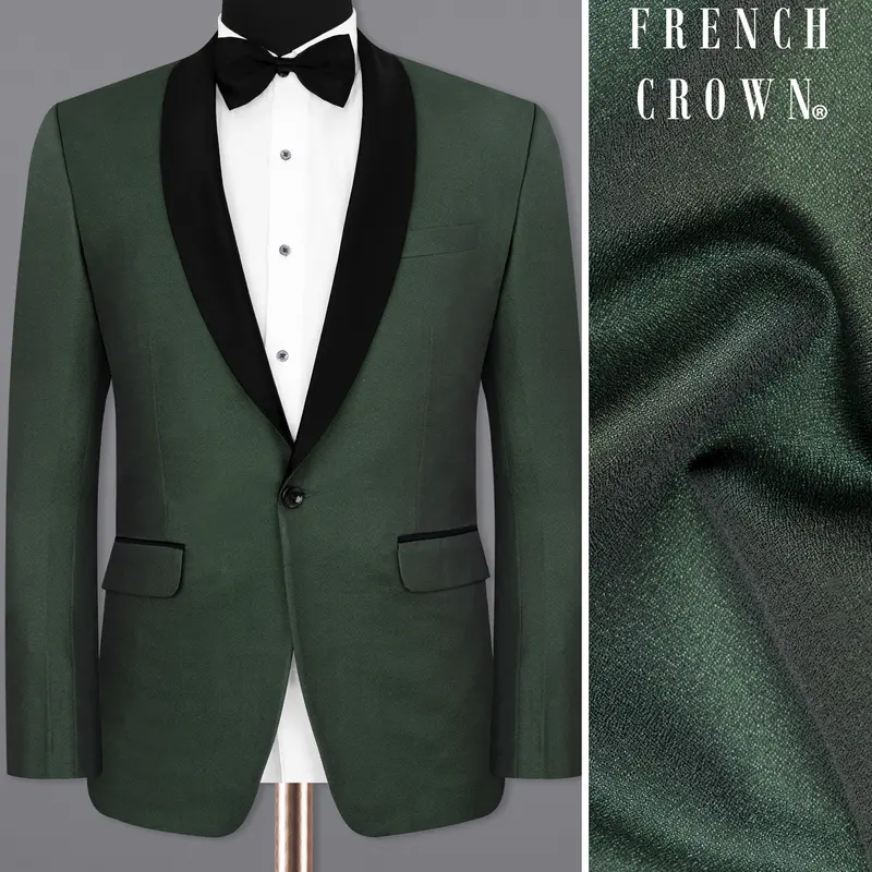 Timber Green Designer Tuxedo Blazer 1