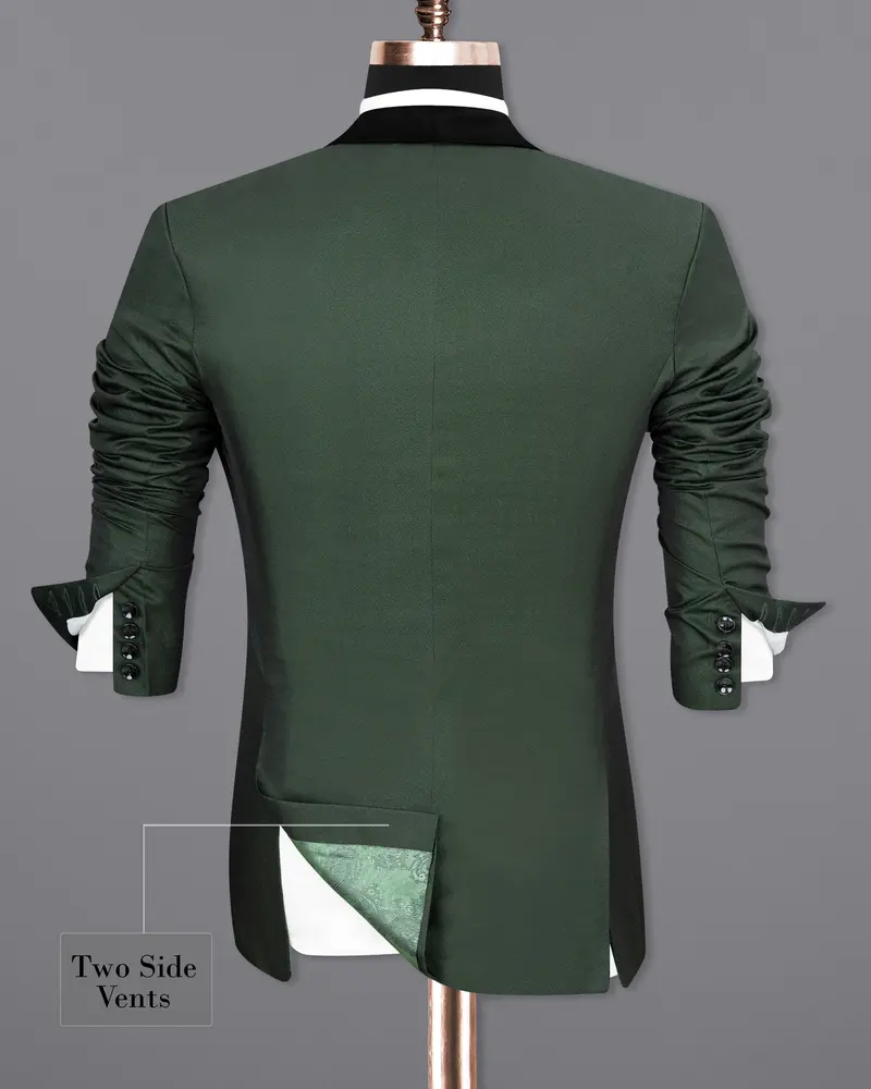 Timber Green Designer Tuxedo Blazer 9