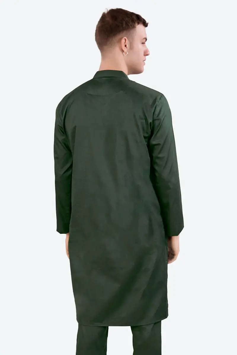 Timber Green Subtle Sheen Super Soft Premium Cotton Kurta 7