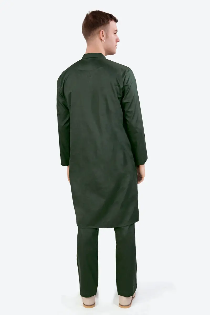 Timber Green Subtle Sheen Super Soft Premium Cotton Kurta 9