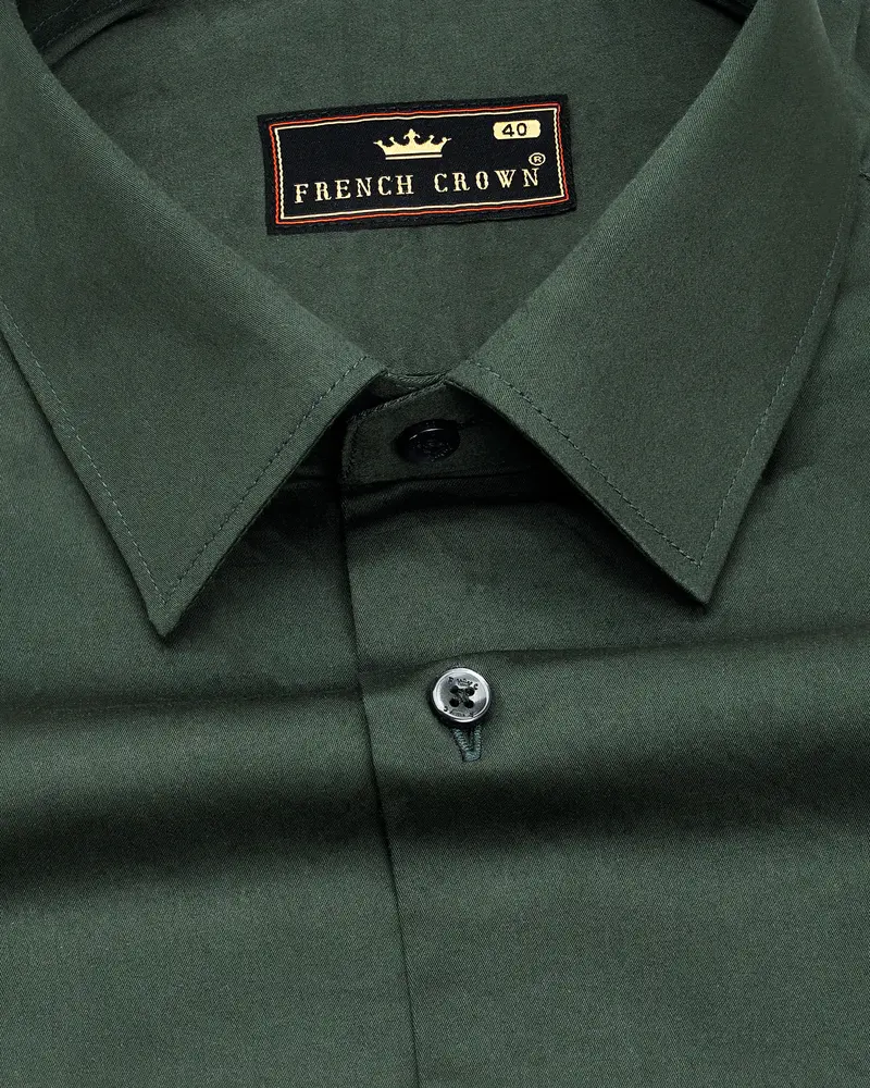 Timber Green Subtle Sheen Super Soft Premium Cotton Shirt 1