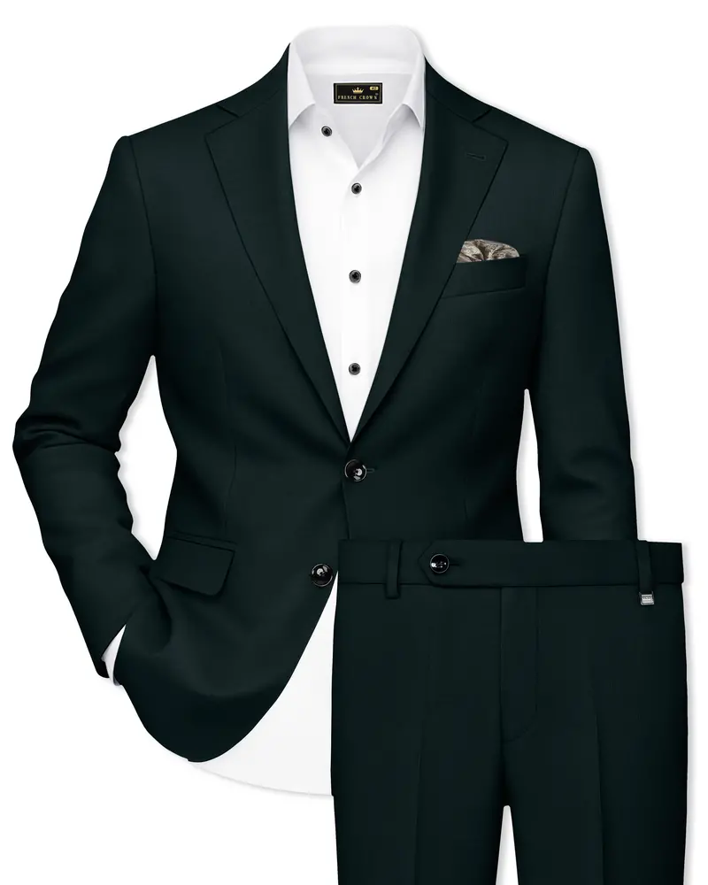 Timber Green Wool Rich Single Breasted Suit 1