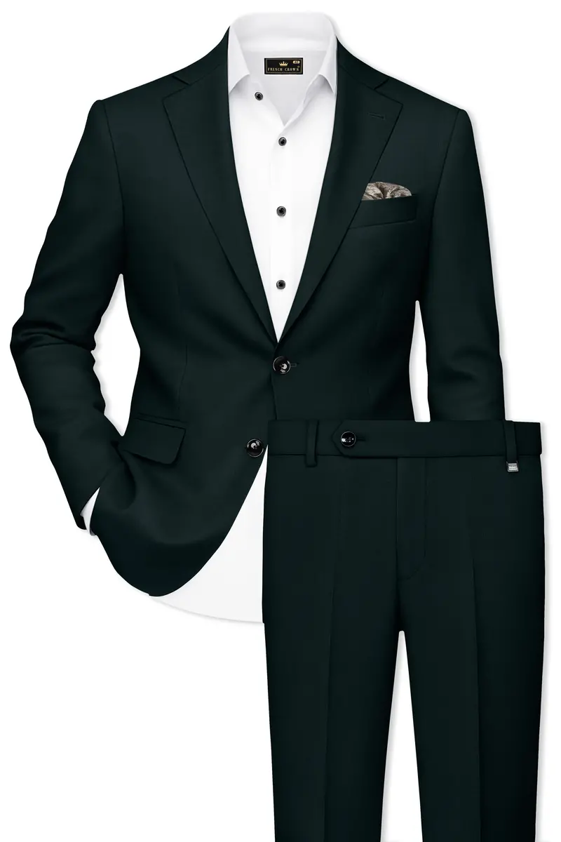 Timber Green Wool Rich Single Breasted Suit 2