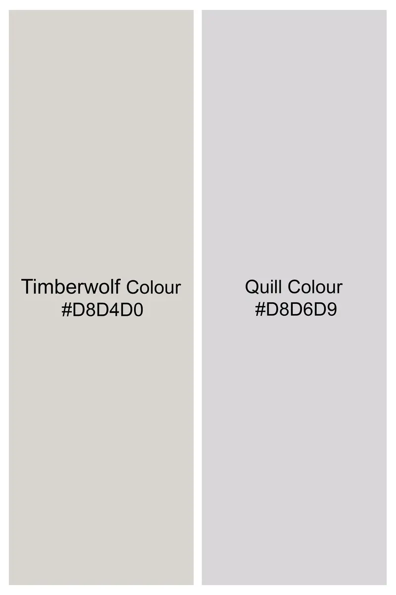 Timberwolf Cream And Quill Gray Checked Subtle Sheen Super Soft Premium Cotton Shirt 5
