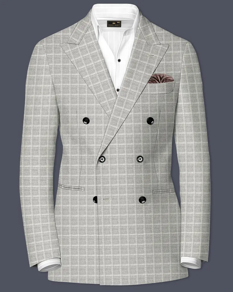 Timberwolf Light Brown Plaid Double Breasted Blazer 1
