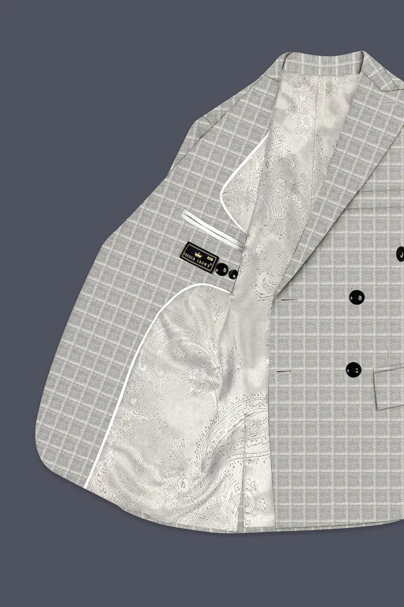 Timberwolf Light Brown Plaid Double Breasted Blazer 4